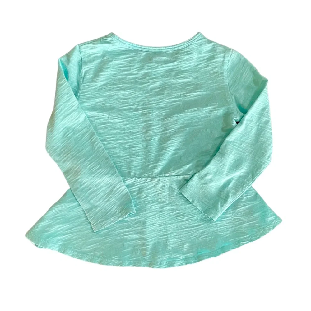 Girls Shirt, Flare Bottom, Teal, Garnet Hill Kids, Medium